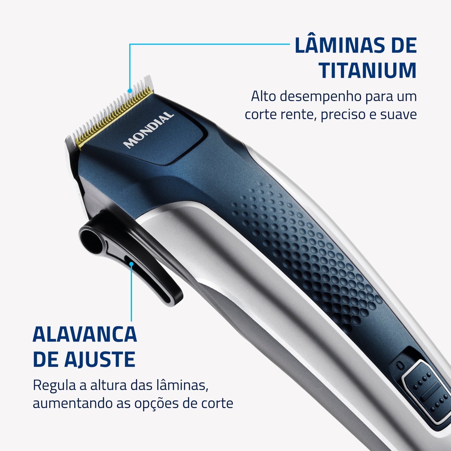 Cortador De Cabelo Mondial Cr-09m Titanium Power Com Maleta