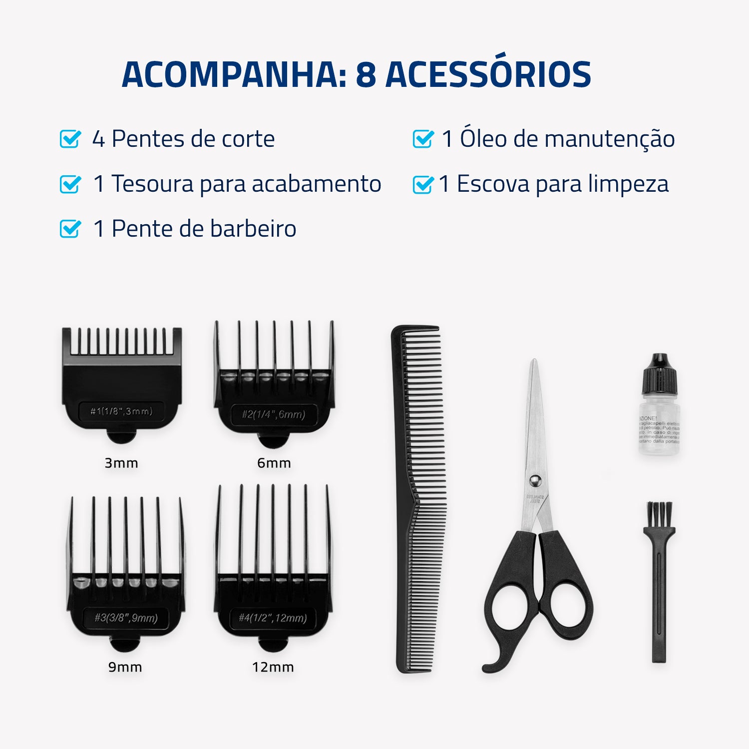 Cortador De Cabelo Mondial Cr-09m Titanium Power Com Maleta