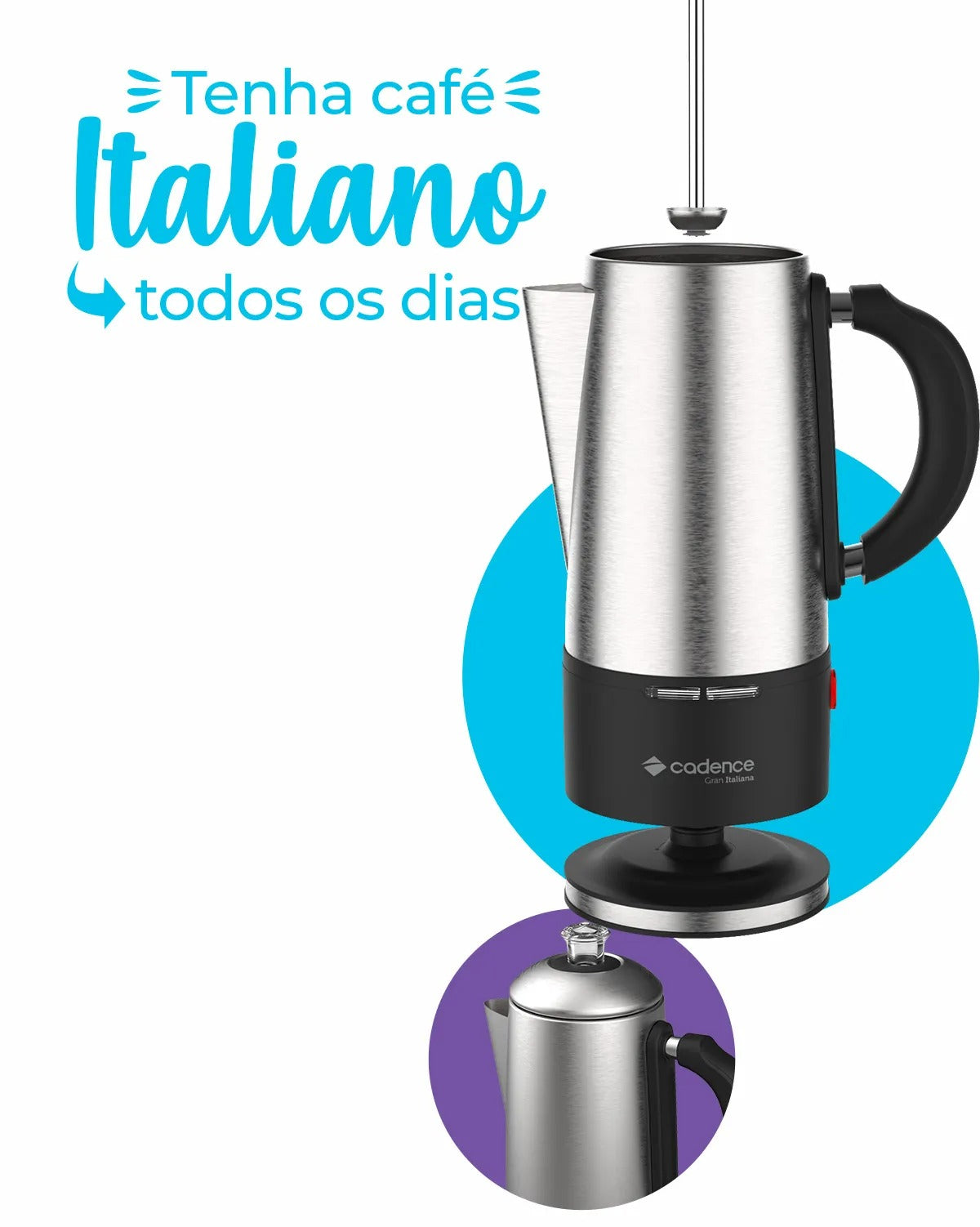 Cafeteira Eletrica Italiana Cadence Caf120 1,5 Litros Inox