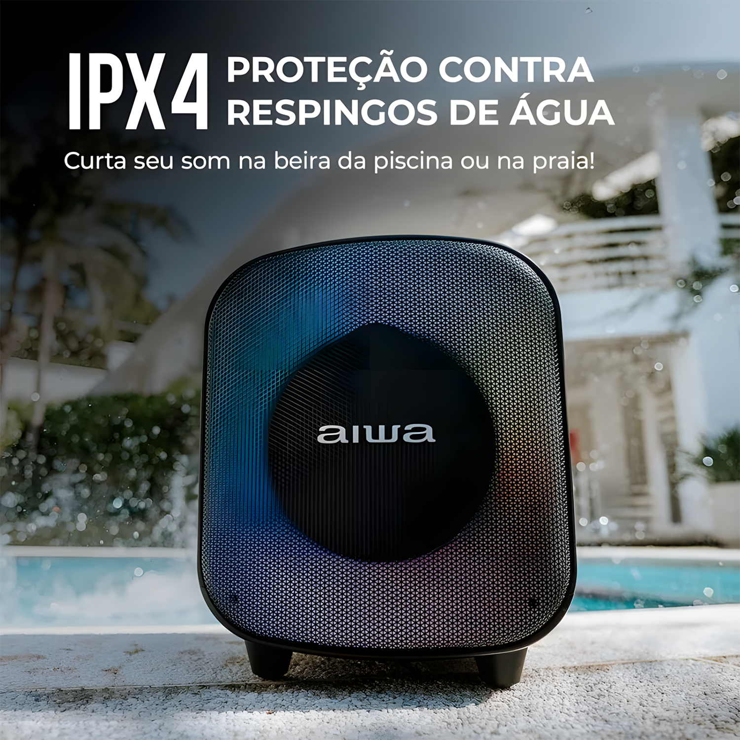 Caixa De Som Amplificada Aiwa Party Box Awspb07 Bluetooth