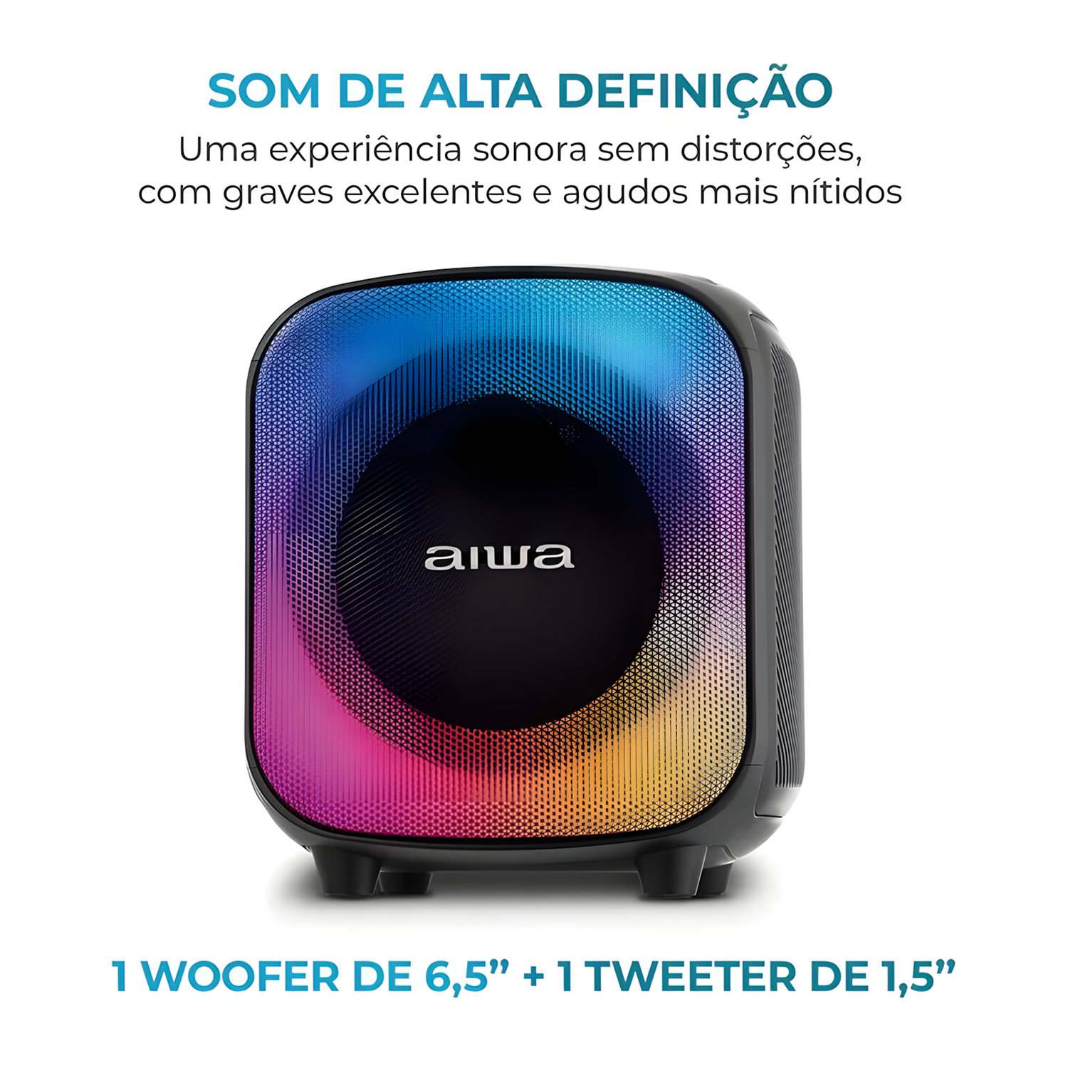 Caixa De Som Amplificada Aiwa Party Box Awspb07 Bluetooth