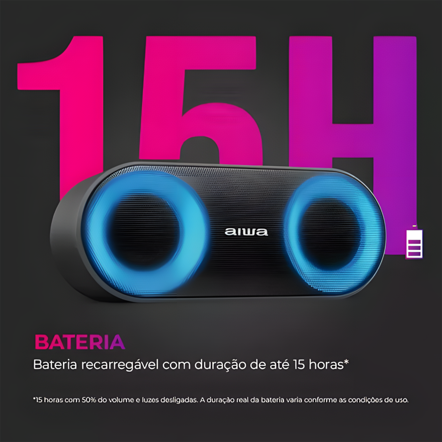 Caixa De Som Aiwa Peaker Bluetooth Awssp01 20w Bivolt