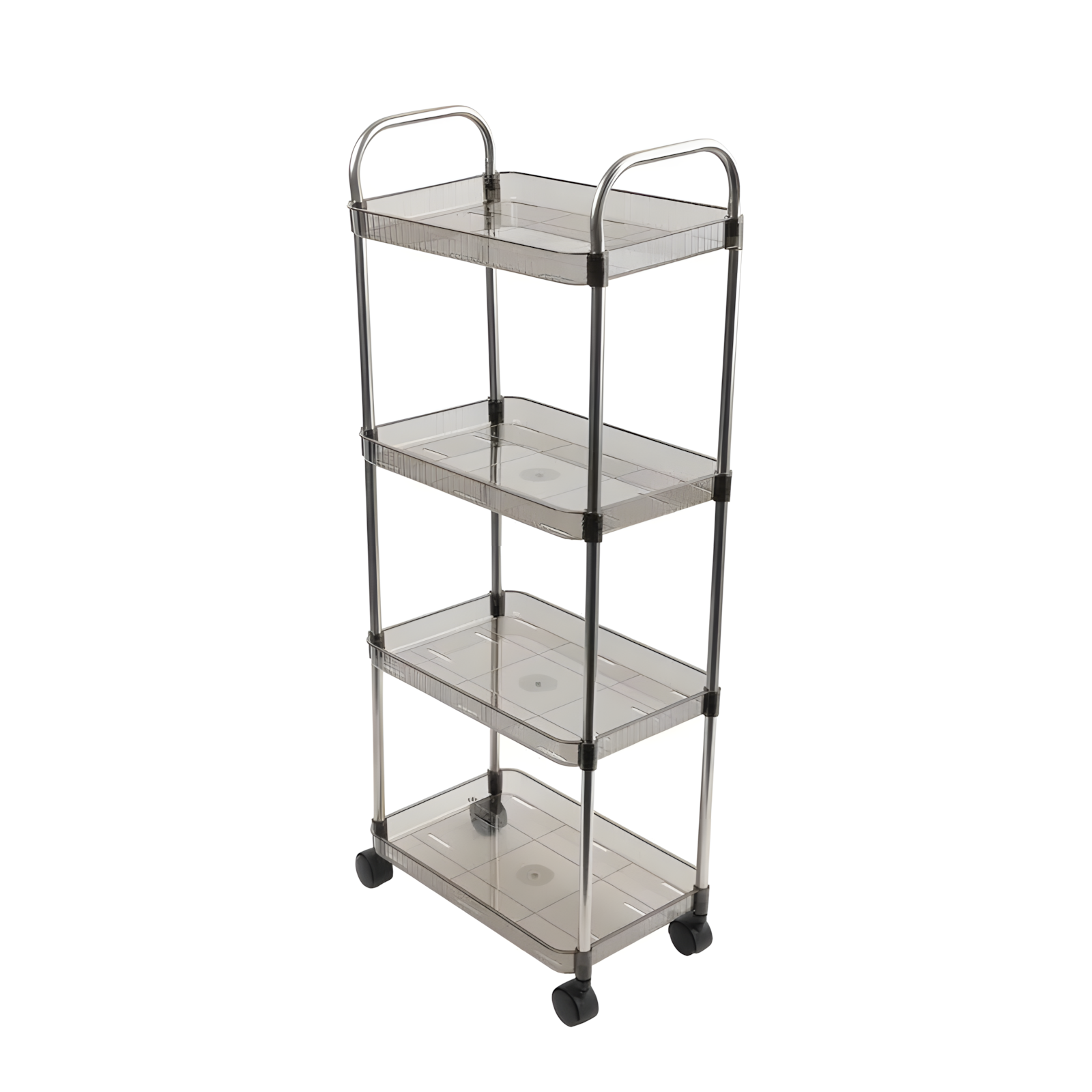 Carrinho Multiuso Conthey 4 Prateleiras Acrílico Rodinhas