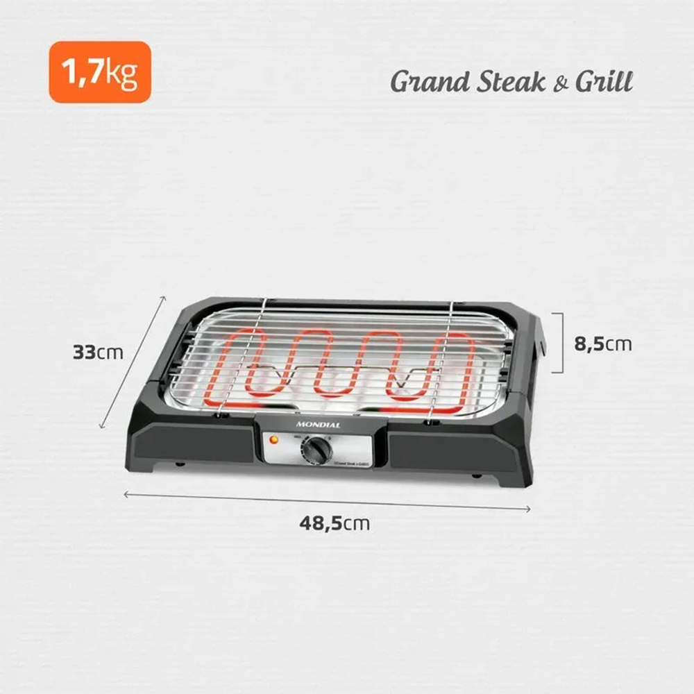 Churrasqueira Elétrica Mondial Grand Steak Grill Ch-05 1800W
