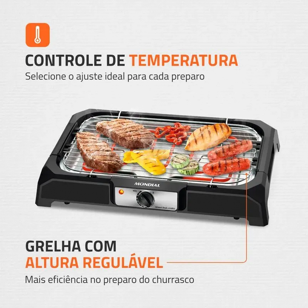 Churrasqueira Elétrica Mondial Grand Steak Grill Ch-05 1800W