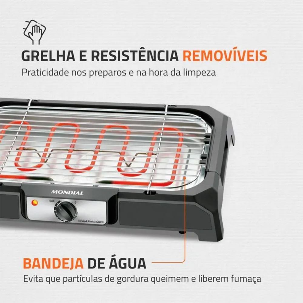 Churrasqueira Elétrica Mondial Grand Steak Grill Ch-05 1800W