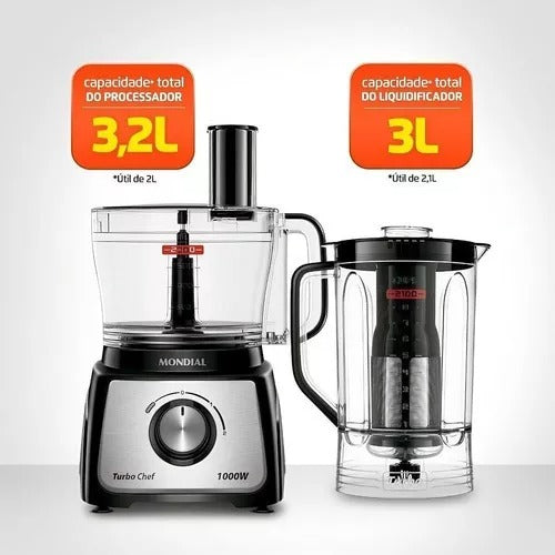 Multiprocessador 9 Em 1 Mondial Turbochef Potência 1000w Loi