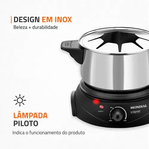 Panela Eletrica Para Fondue Mondial Fd02 1200w Gourmet