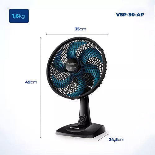 Ventilador De Mesa, Mondial, 220v, 30cm, 6 Pás, Super Power