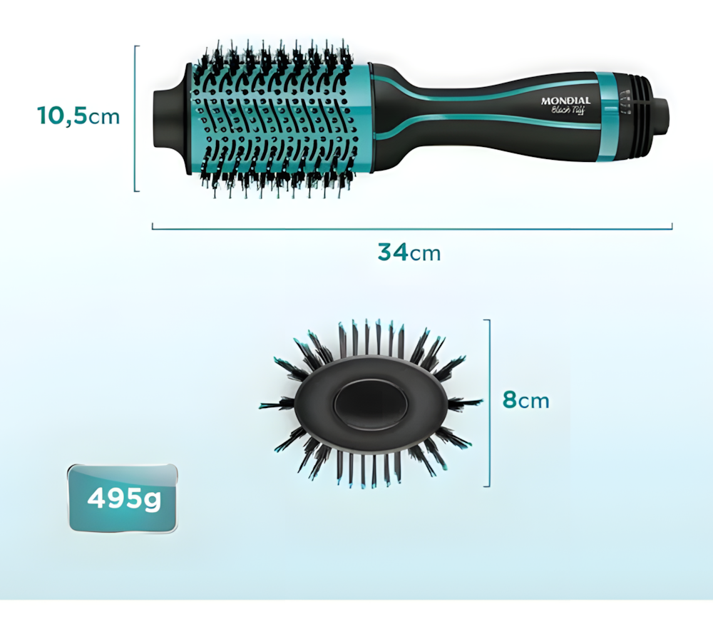 Escova Secadora E Alisadora Mondial Black Tiff Es-16 1200w