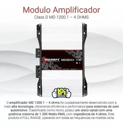 Modulo Amplificador Taramps Md 1200.1 4 Ohms 1 Canal