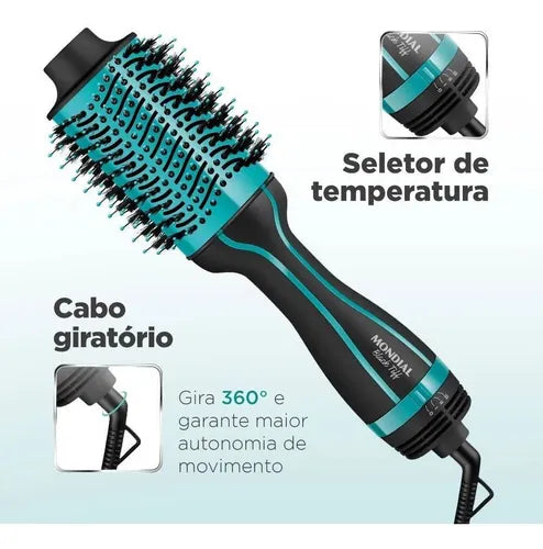 Escova Secadora E Alisadora Mondial Black Tiff Es-16 1200w