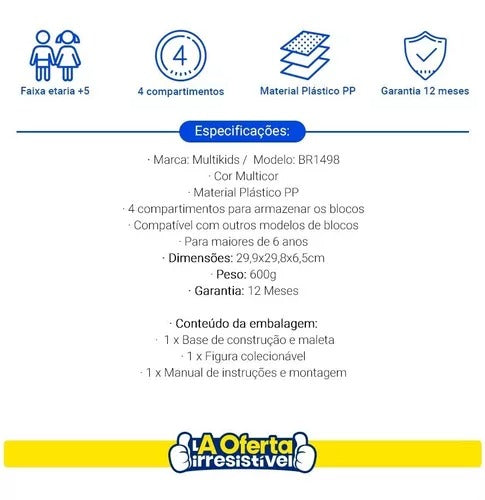 Maleta De Construção Space Blocos Multikids Br1498 82 Peças