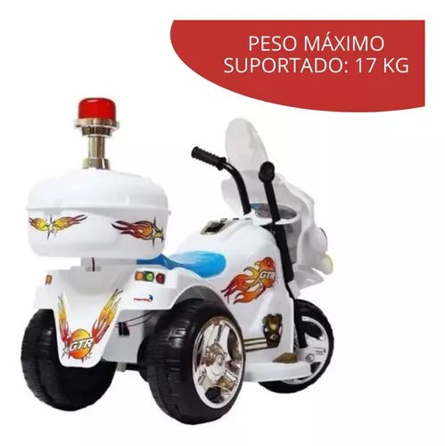 Mini Moto Elétrica Triciclo Infantil Polícia Importway Bw006
