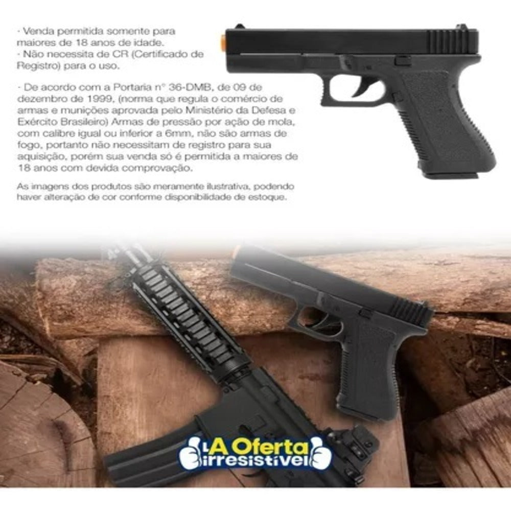 Rifle M4a1 + Pistola Airsoft Vigor V307 + Esferas 0,12g 4.3