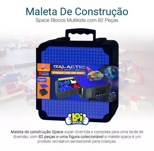 Maleta De Construção Space Blocos Multikids Br1498 82 Peças