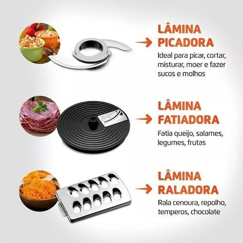 Multiprocessador 9 Em 1 Mondial Turbochef Potência 1000w Loi