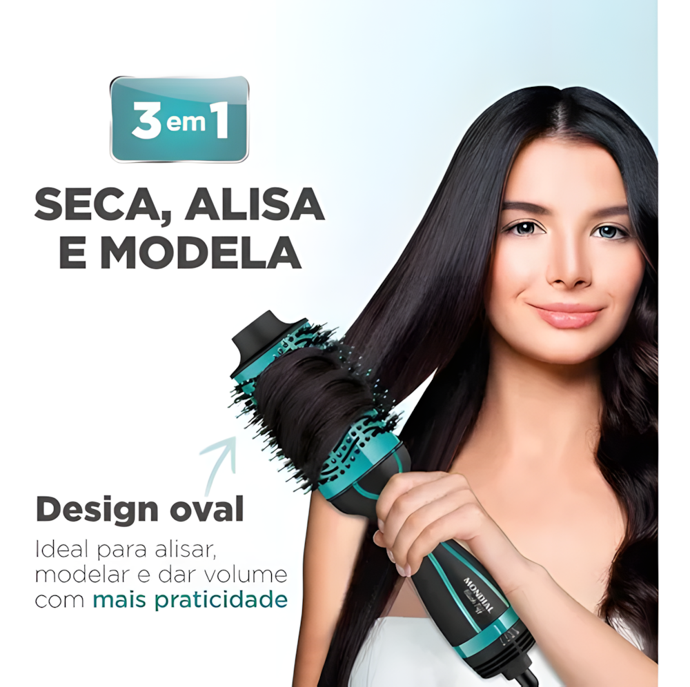 Escova Secadora E Alisadora Mondial Black Tiff Es-16 1200w