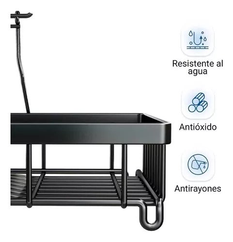 Escorredor De Louça 2 Em 1 Decoteam 2 Níveis Ralo Ajustável