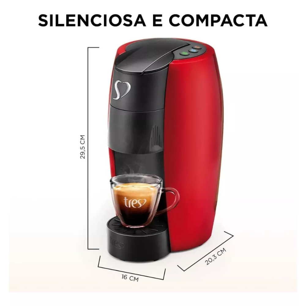Cafeteira Espresso 3 Corações Lov Automática 220v Vermelho