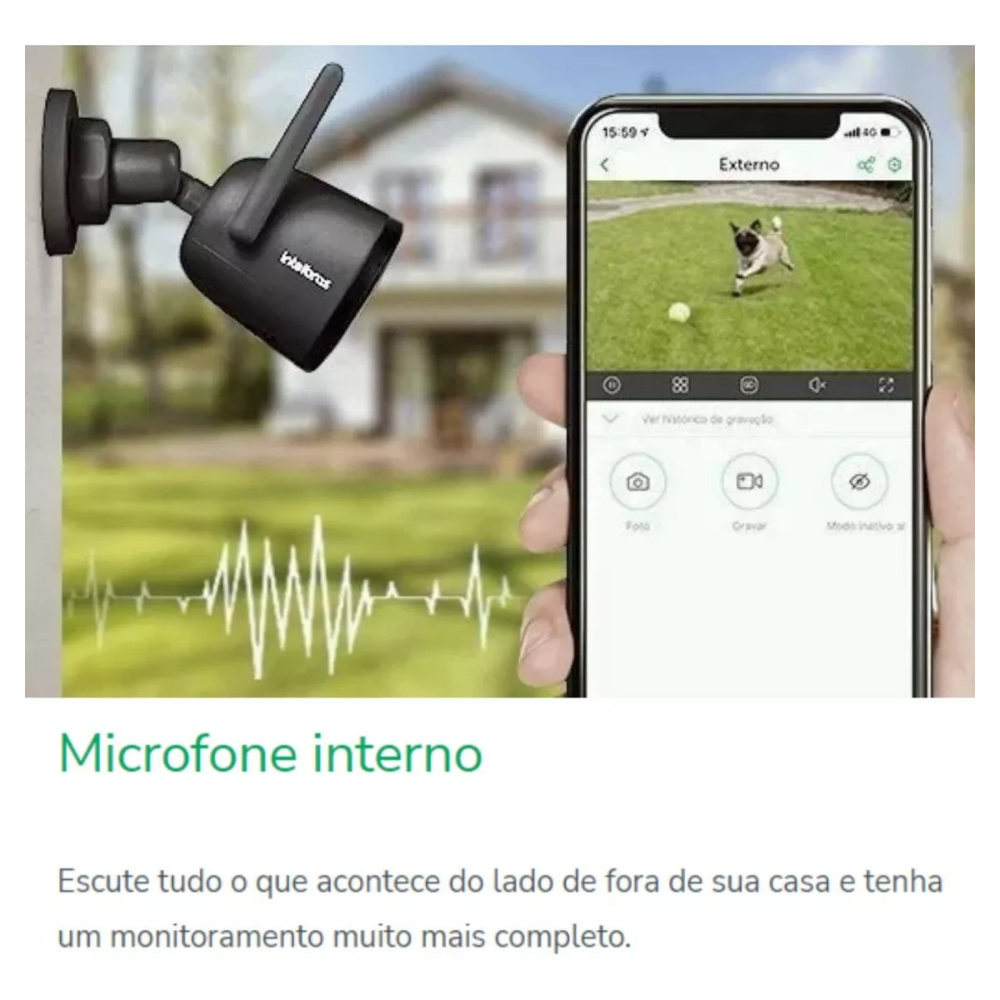 Câmera De Vídeo Segurança Im5 Sc Black Intelbras Wi-fi