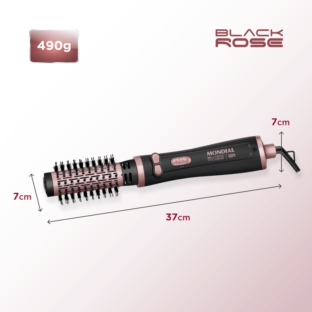 Escova Rotativa Secadora Mondial 1300w Erb-01 Black Rose