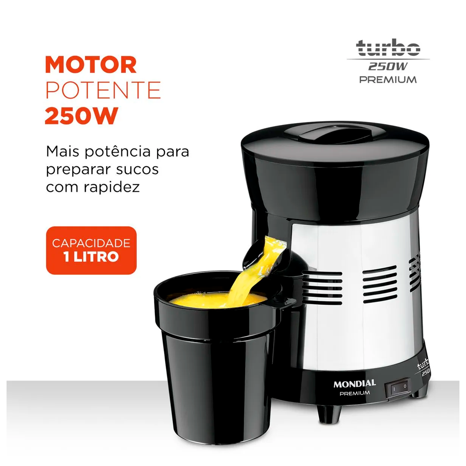Extrator De Frutas Mondial Premium Turbo Preto Bivolt E-10
