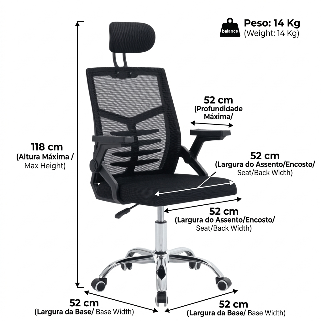 Cadeira Escritorio Conthey N253036245 Ergonômica Ajustável