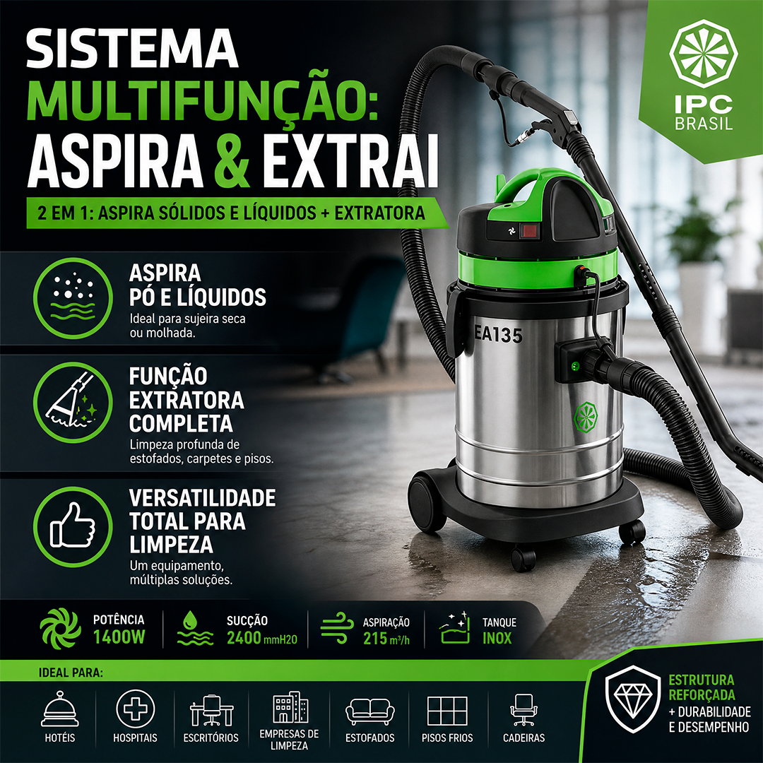 Extratora Aspirador Lavadora Profissional IPC EA135 35L