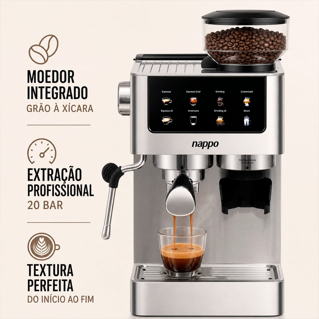 Cafeteira Nappo Expresso DELUXE NEC-339 6 em 1 Moedor 1350W