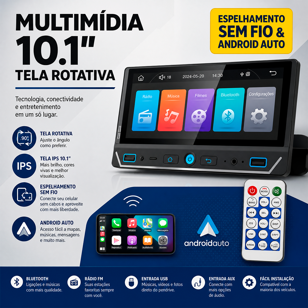 Multimidia Roadstar RS686BR 6,86” Pro Line 1DIN CarPlay