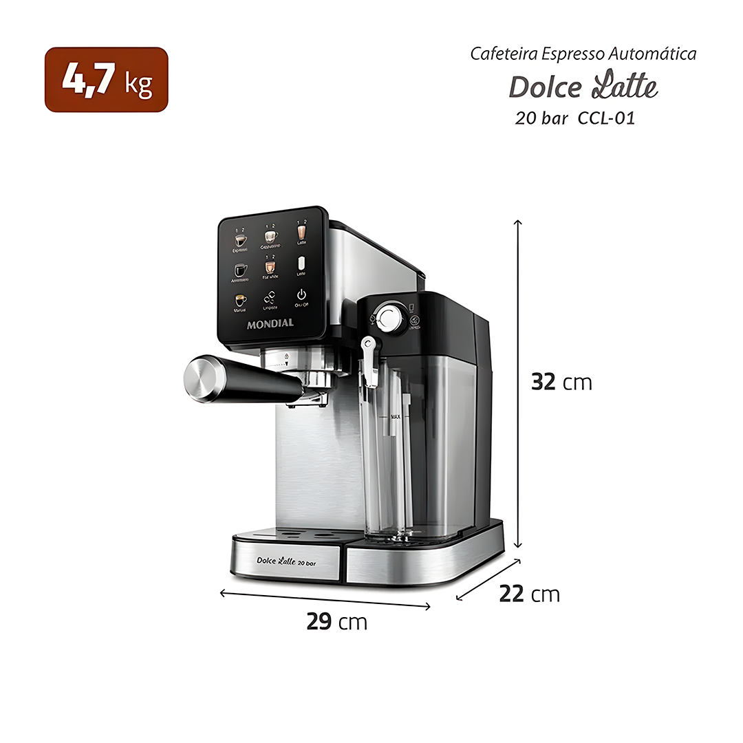 Cafeteira Espresso Automática Mondial CCL-01-20 Touch 1250W