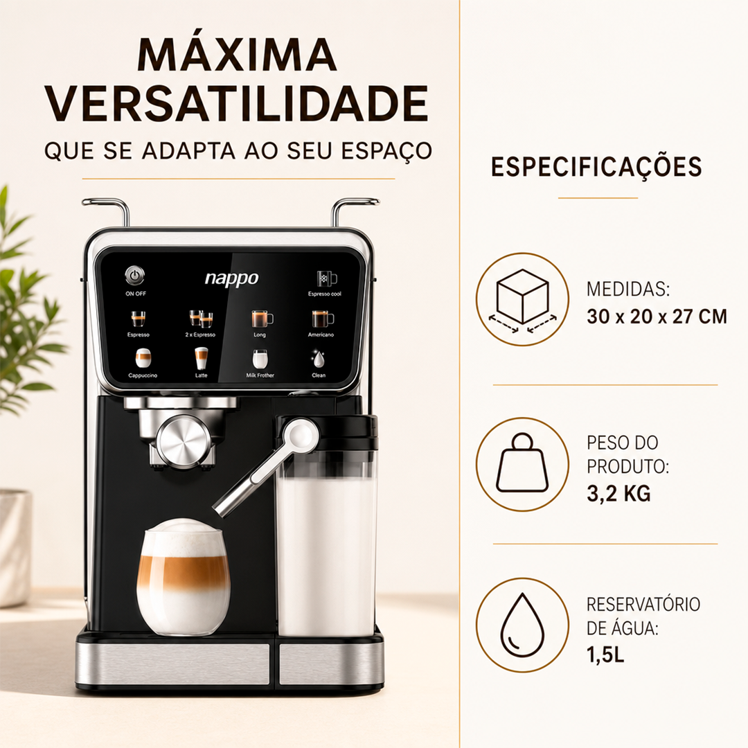 Cafeteira Nappo Expresso NEC-282 9 em 1 Multicápsulas 1350W