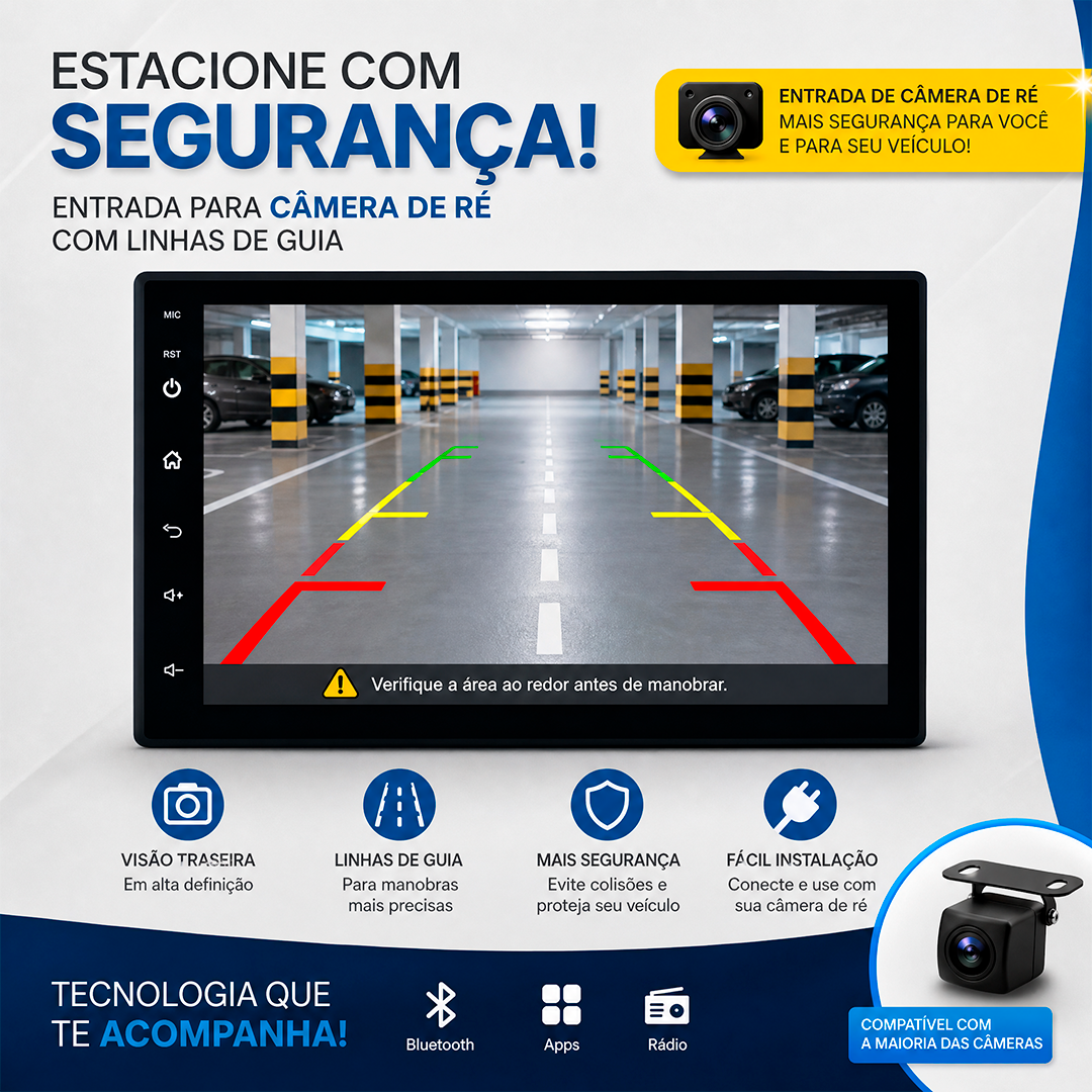 Multimidia Roadstar 7” RS718BR Pro Line Android Auto CarPlay