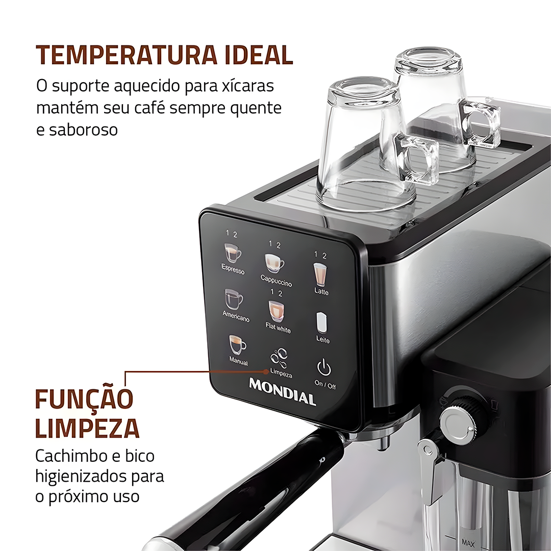Cafeteira Espresso Automática Mondial CCL-01-20 Touch 1250W