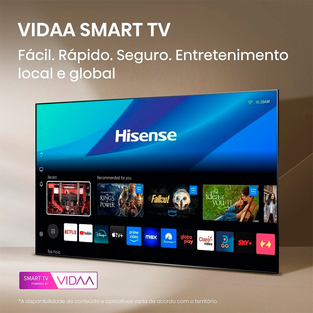 Smart Tv Hisense HD 32” 32A4NV IA HDR10 VIDAA U9