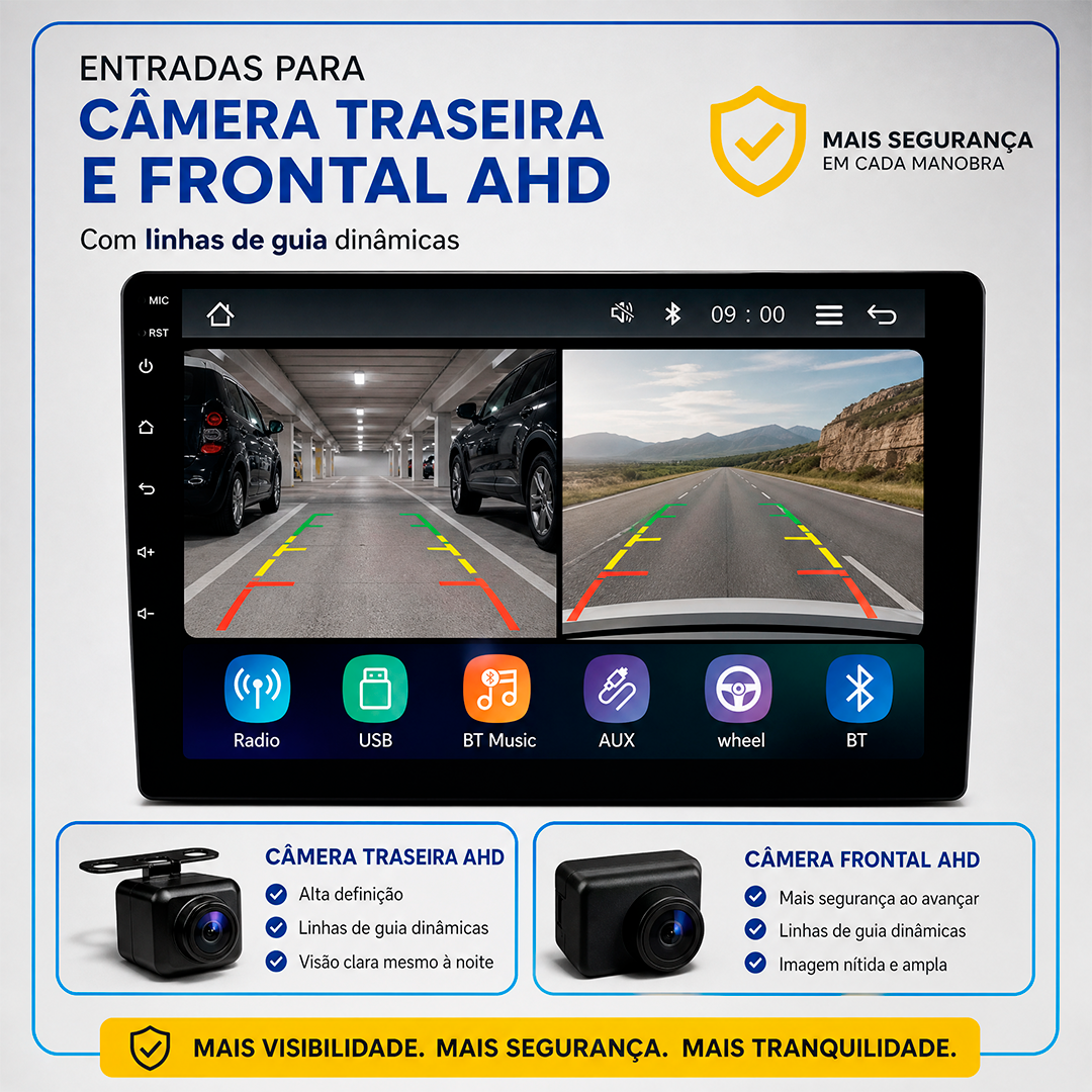Multimidia Roadstar RS9200BR 9” Pro Line CarPlay Sem Fio