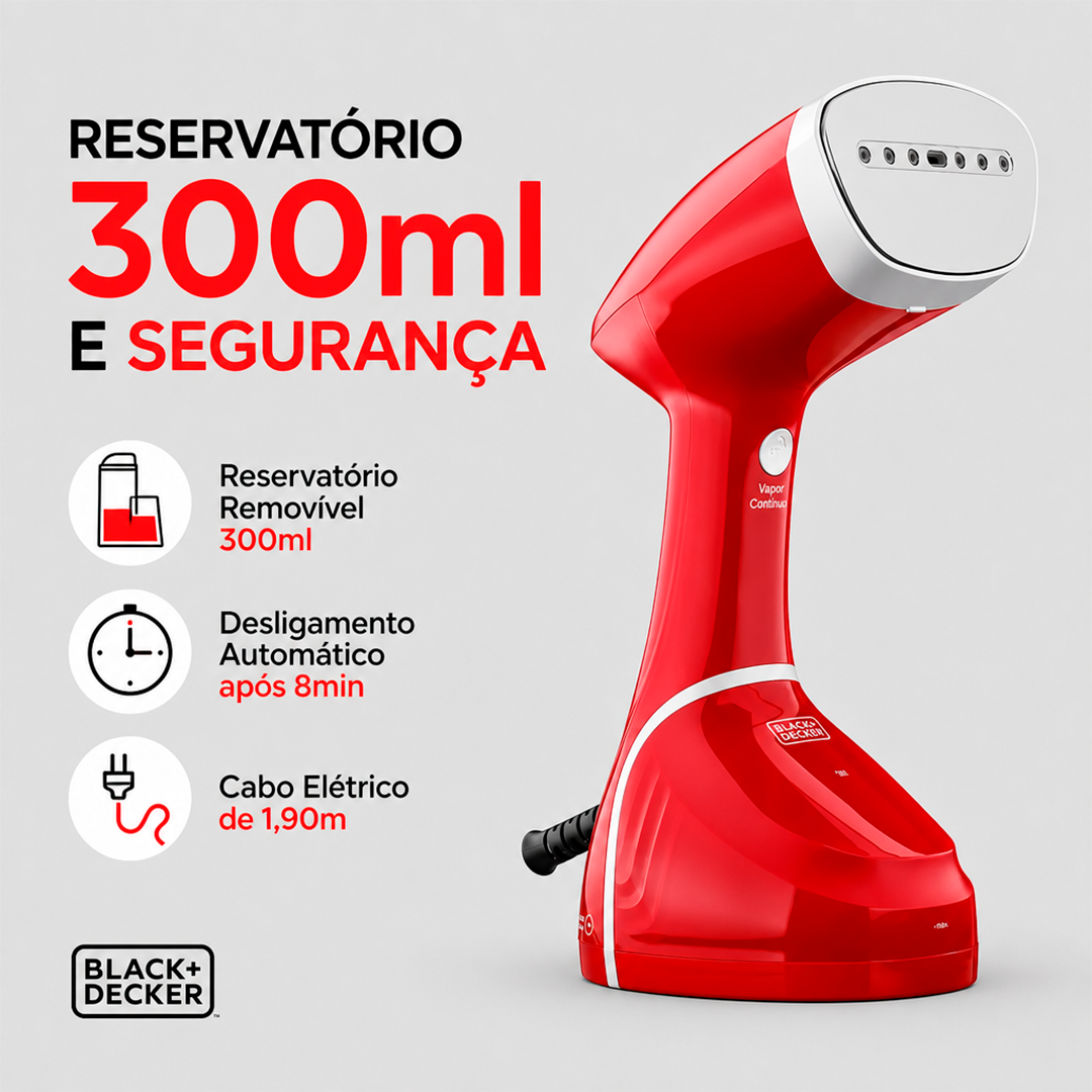 Vaporizador de Roupa Portátil Black+Decker BDV2100-BR 1200W