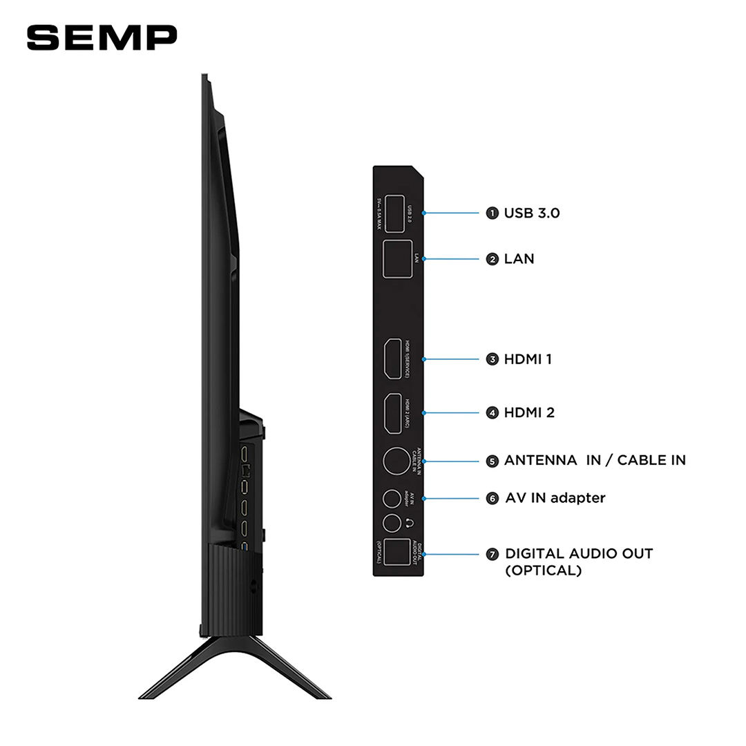 Smart TV Semp 43” 43S42R Full HD Roku TV Dolby Audio Wi-Fi