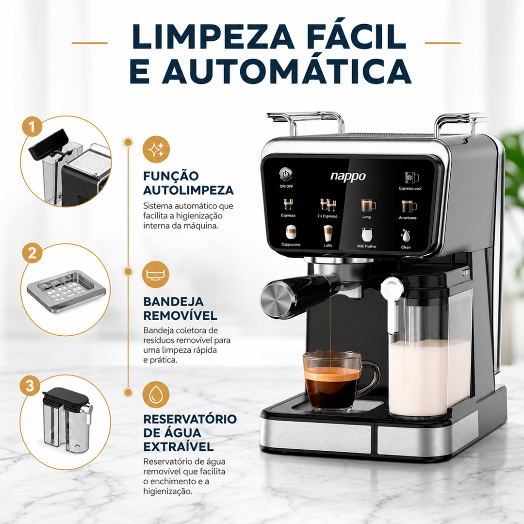 Cafeteira Nappo Expresso NEC-282 9 em 1 Multicápsulas 1350W