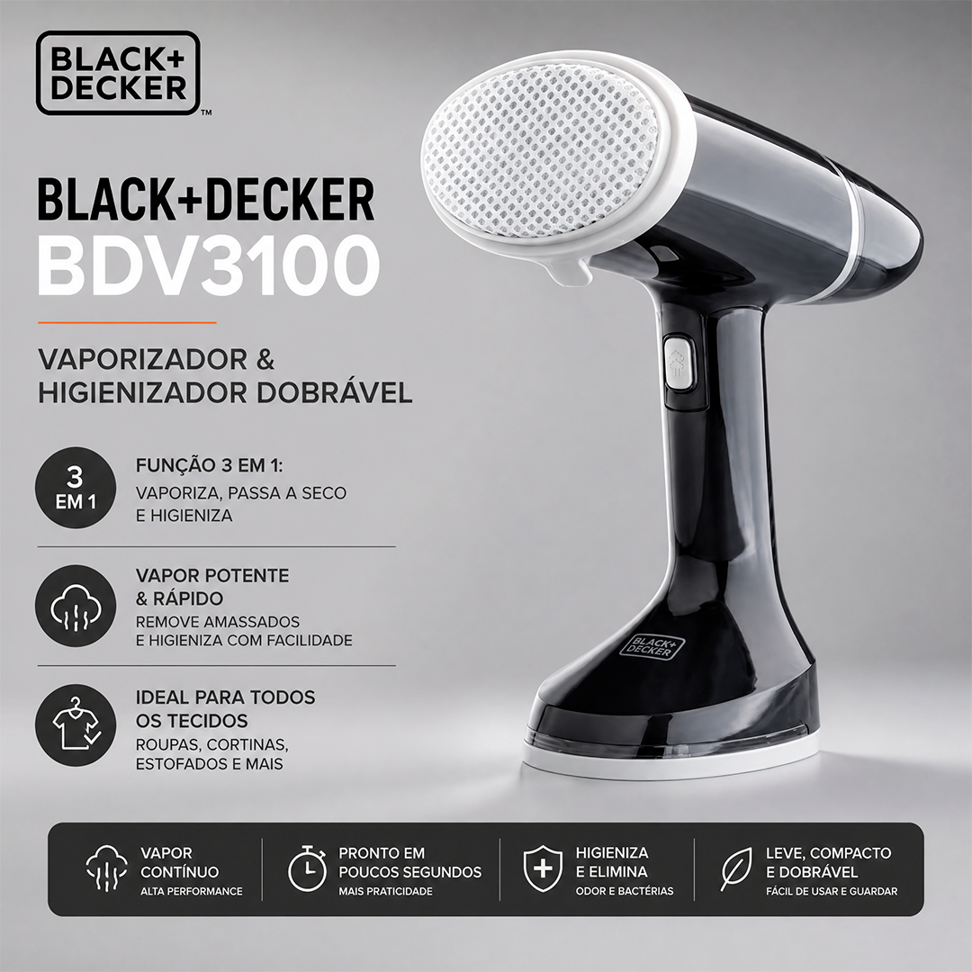 Vaporizador Portátil Black+Decker BDV3100-BR 3 em 1 Bivolt