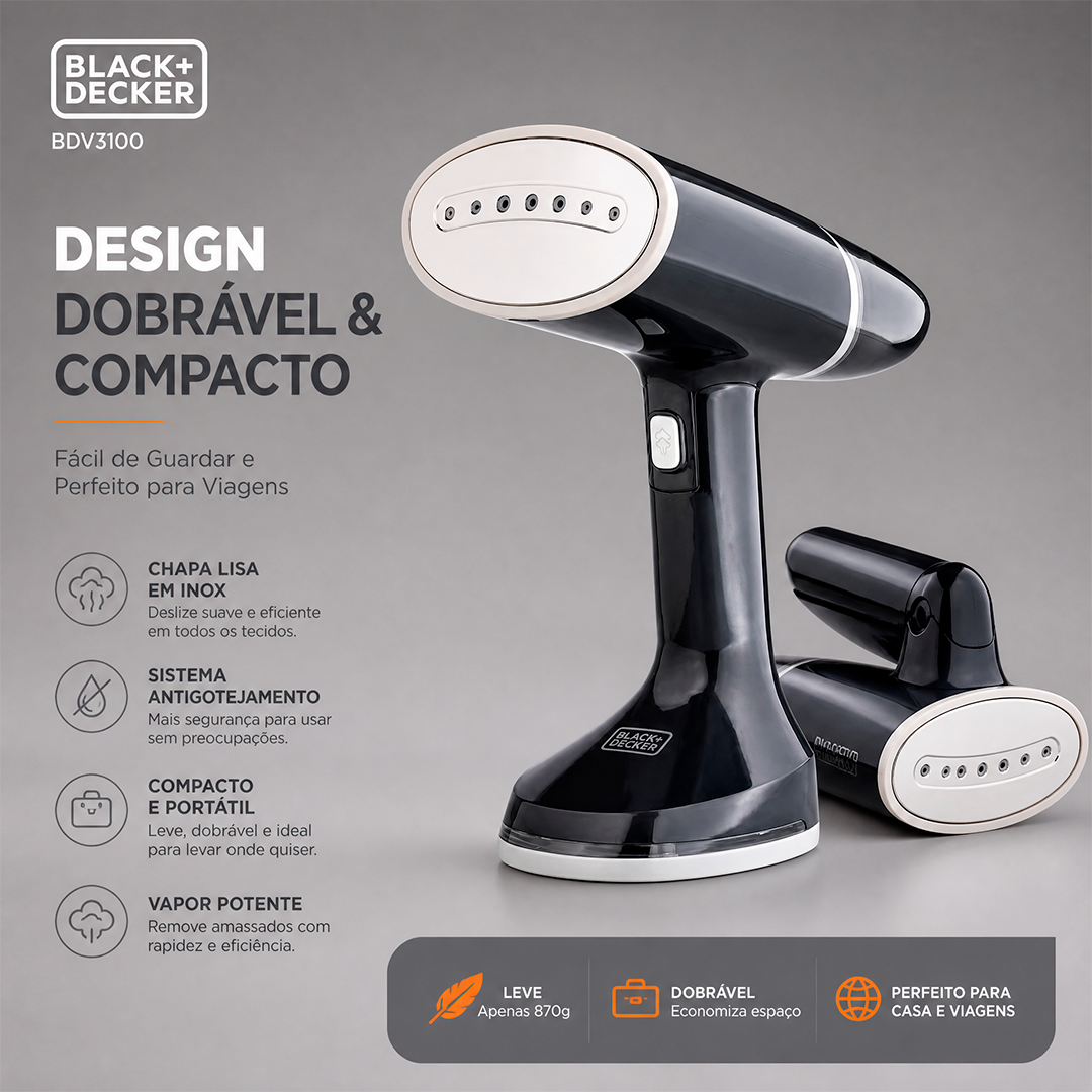 Vaporizador Portátil Black+Decker BDV3100-BR 3 em 1 Bivolt