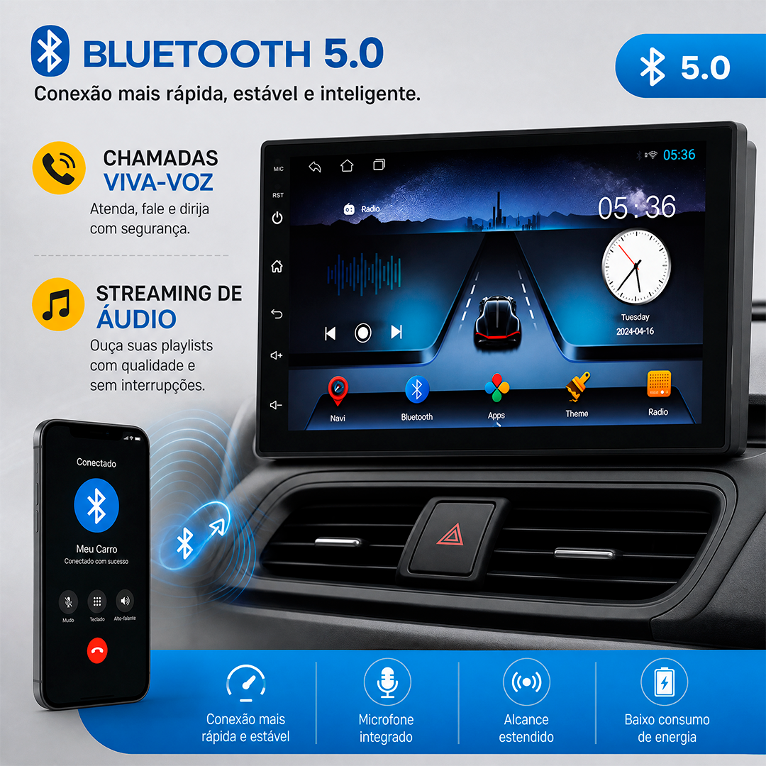 Multimidia Roadstar 7” RS718BR Pro Line Android Auto CarPlay