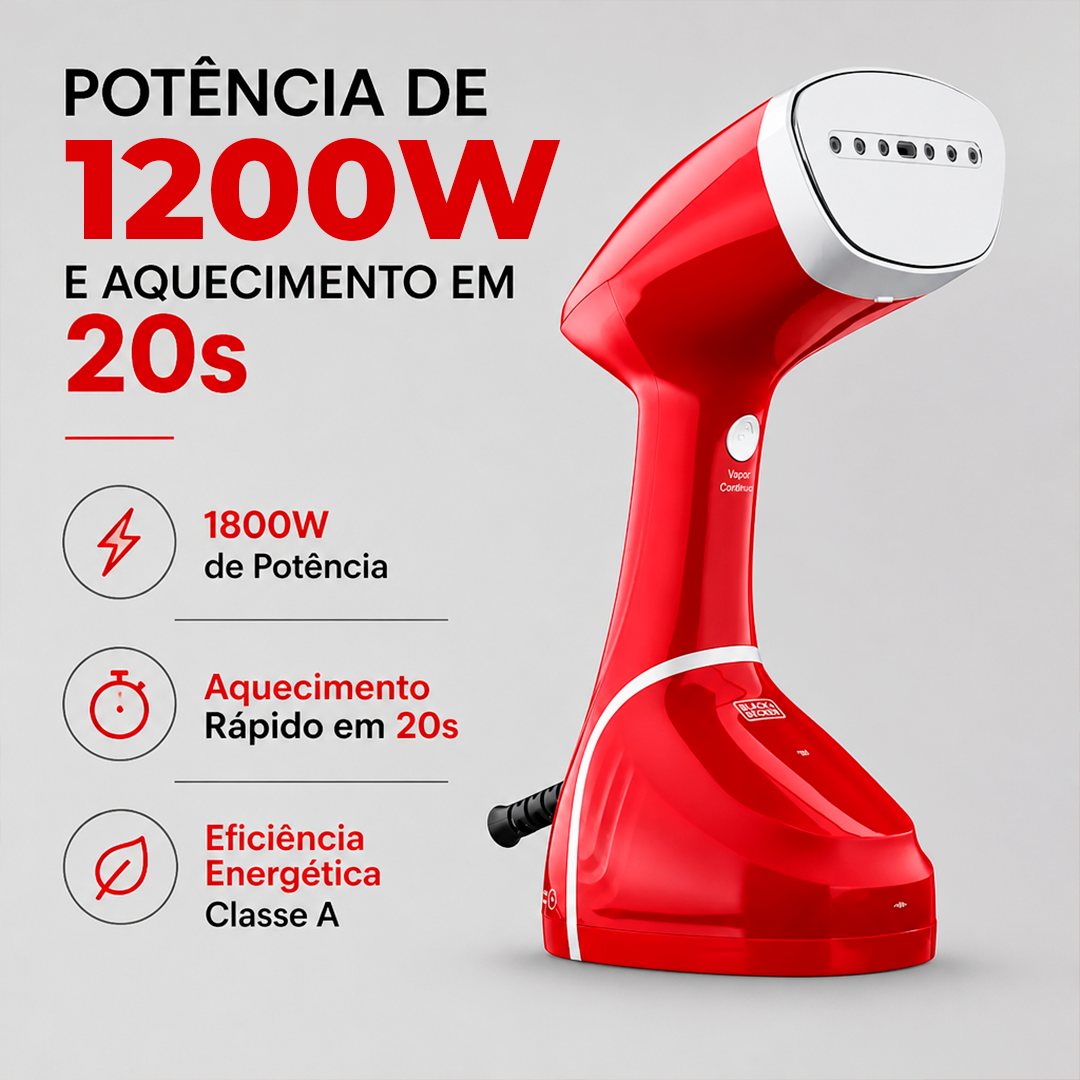Vaporizador de Roupa Portátil Black+Decker BDV2100-BR 1200W