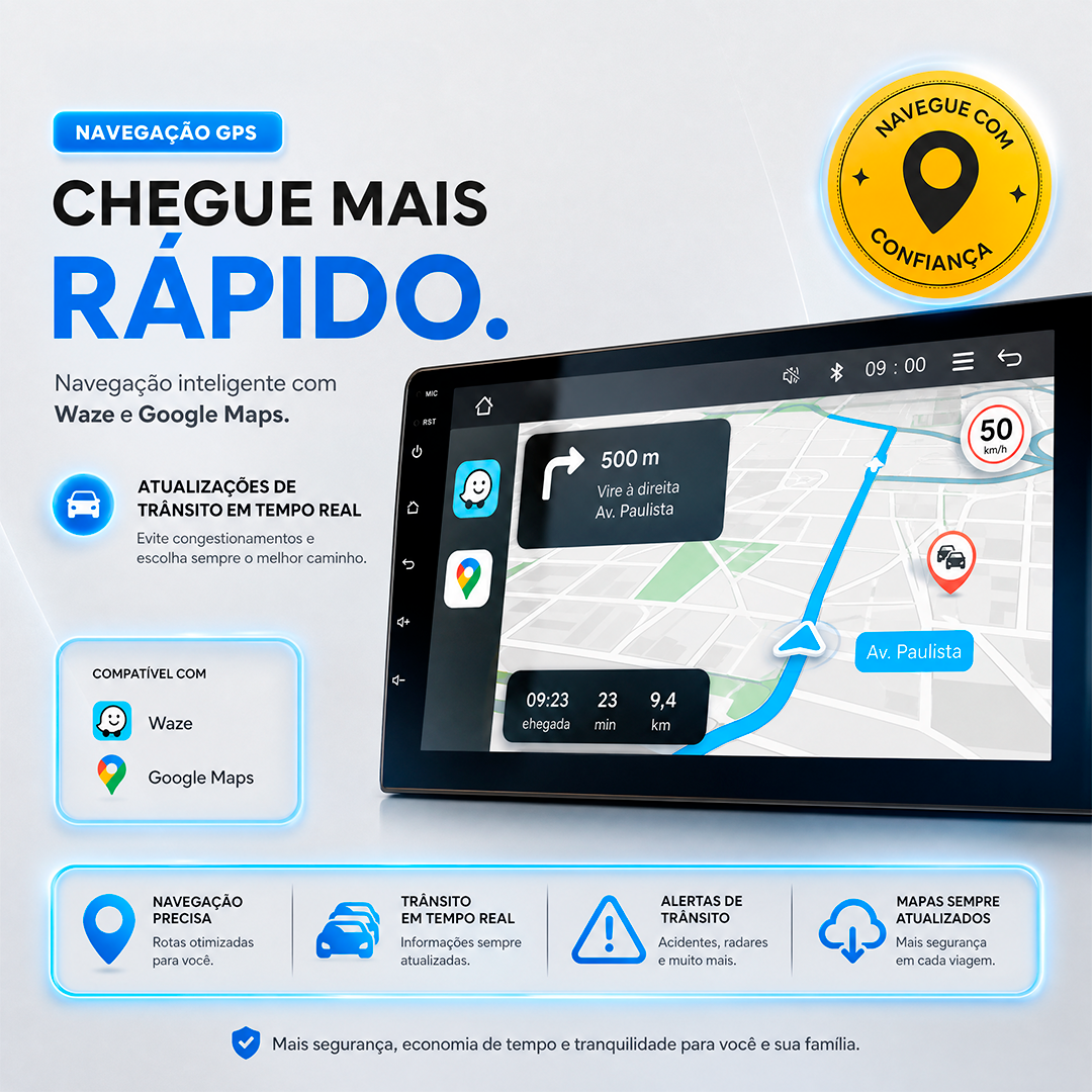 Multimidia Roadstar RS9200BR 9” Pro Line CarPlay Sem Fio