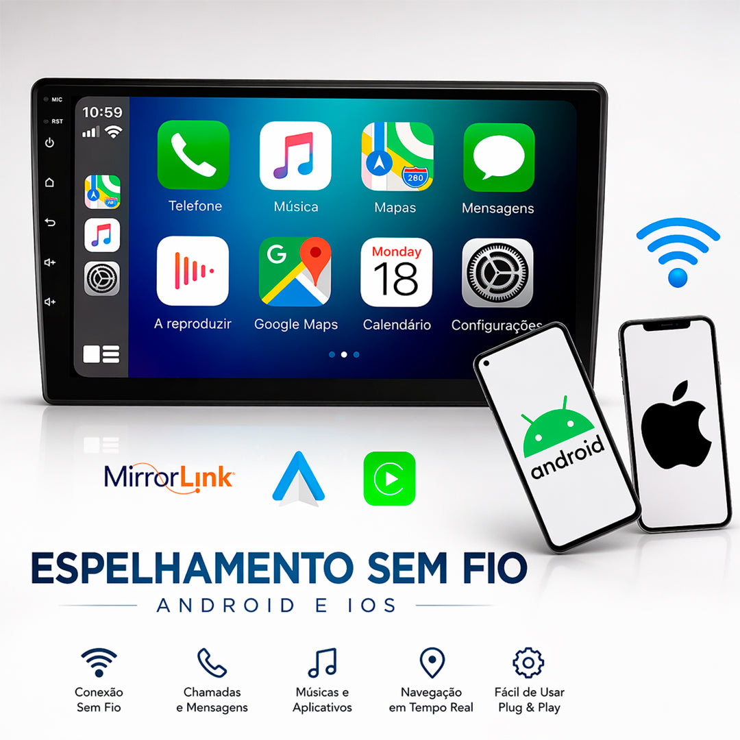 Multimidia Mp5 7” Roadstar RS7200BR Pro line Carplay 50W
