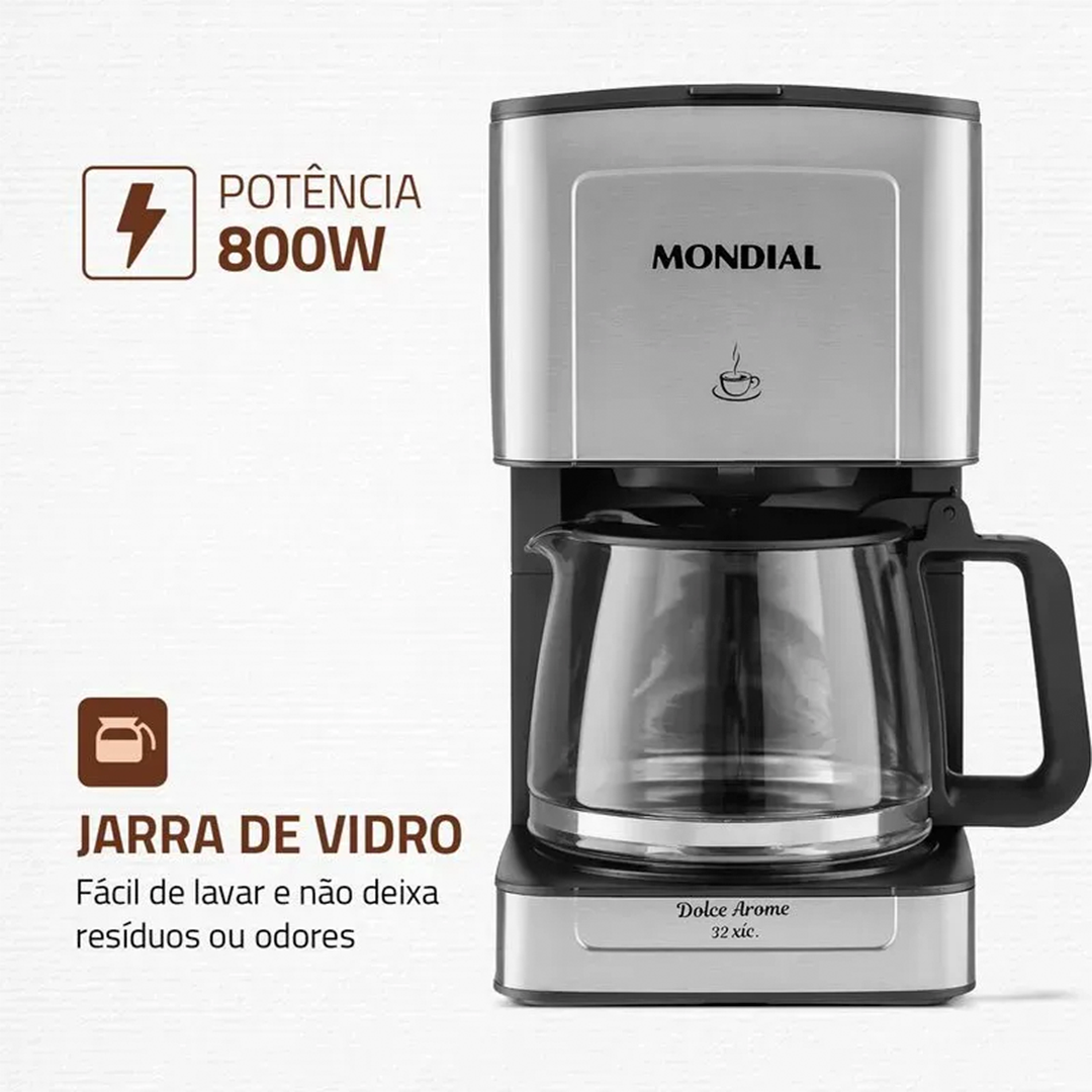 Cafeteira Elétrica Mondial Dolce Arome C-44-32X-SI 800W