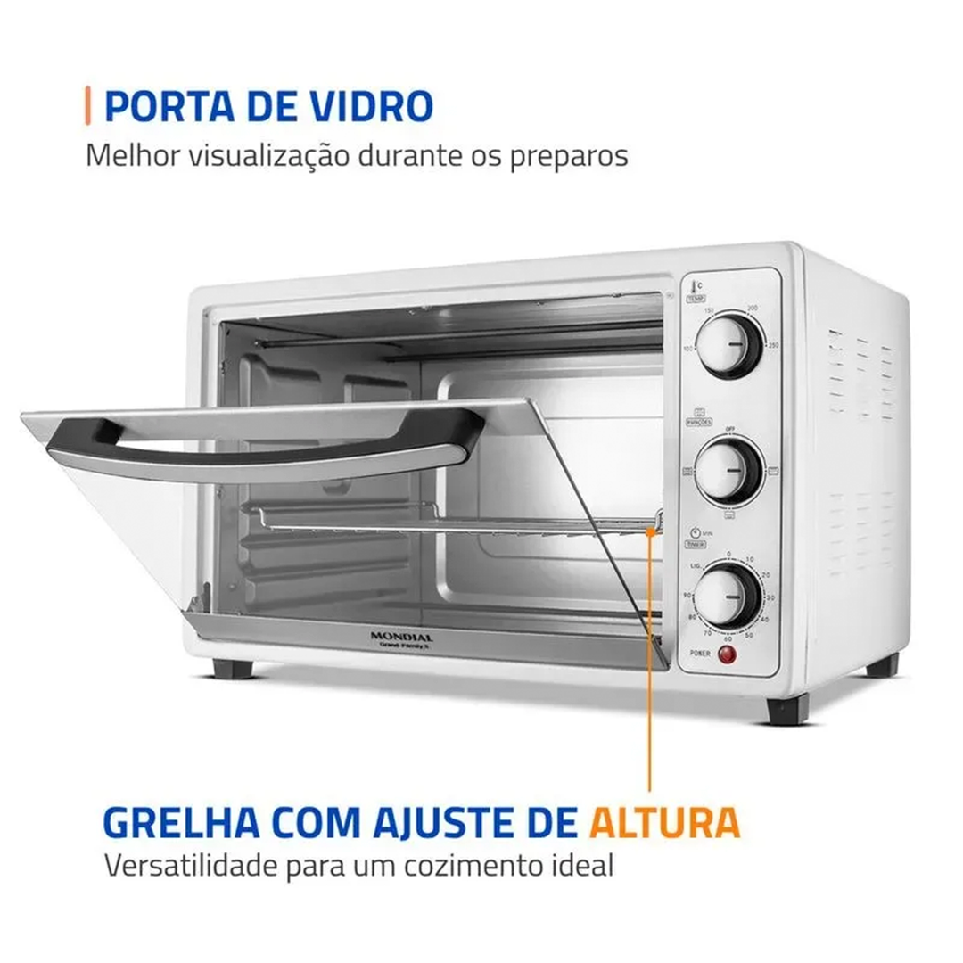 Forno Elétrico Mondial Grand Family II 52L FRN-52-W 1800W