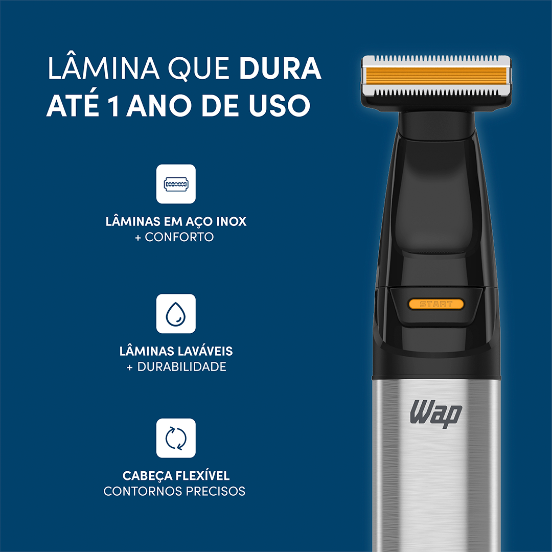 Barbeador e Aparador de Pelos Wap WSH08 Recaregável Bivolt 5W