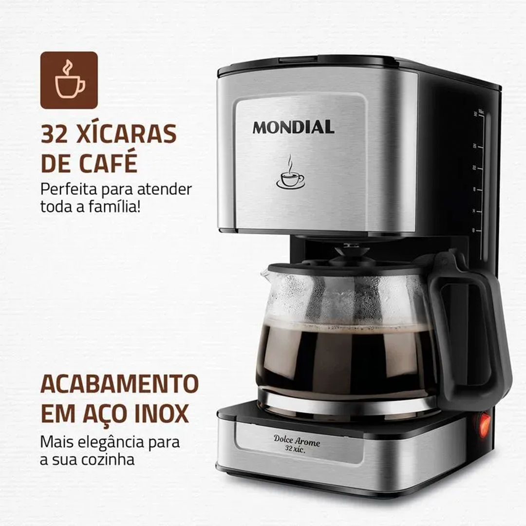 Cafeteira Elétrica Mondial Dolce Arome C-44-32X-SI 800W